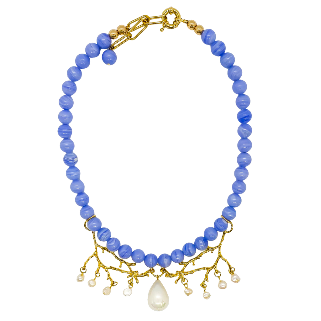 Chalcedony Necklace | Anoushka Van Rijn NZ Jewellery Designer 