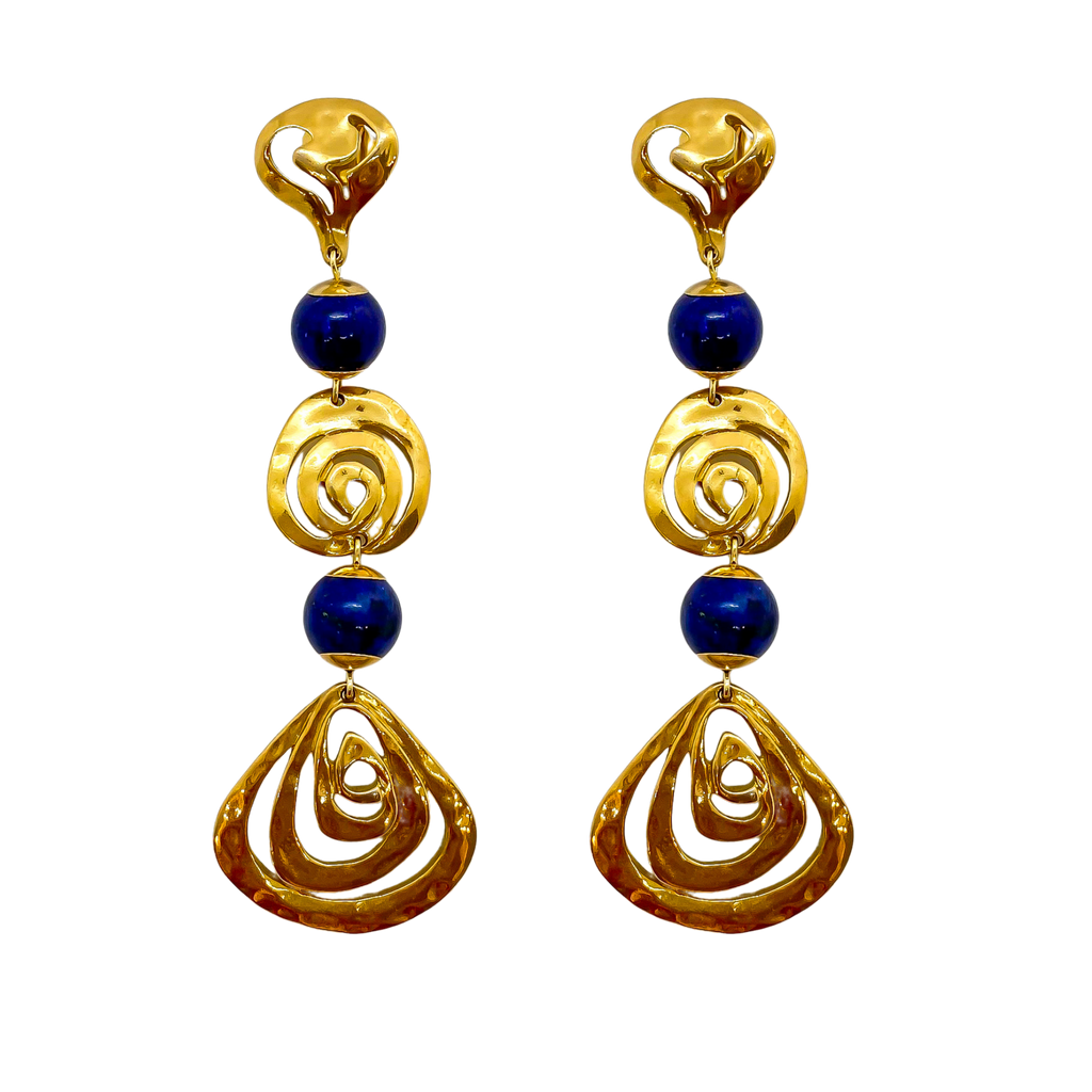 Lapis Drop Earrings | Anoushka Van Rijn NZ Jewellery Designer 