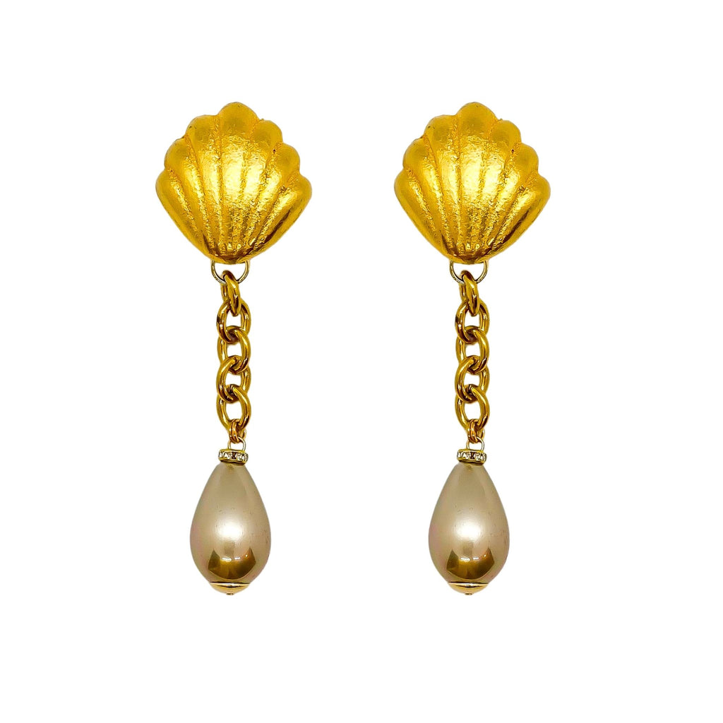 Golden Shell Earrings | Anoushka Van Rijn NZ Jewellery Designer 