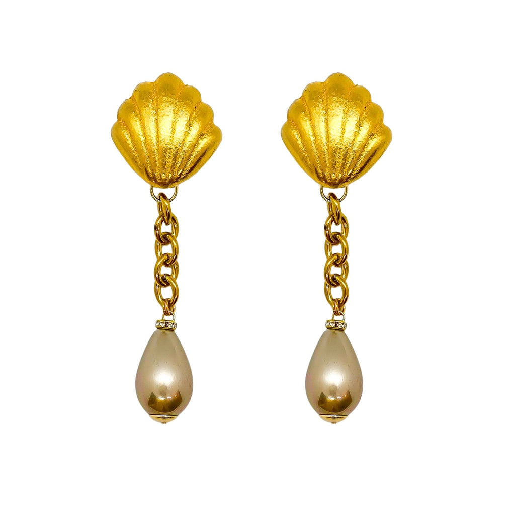 Golden Shell Earrings | Anoushka Van Rijn NZ Jewellery Designer 