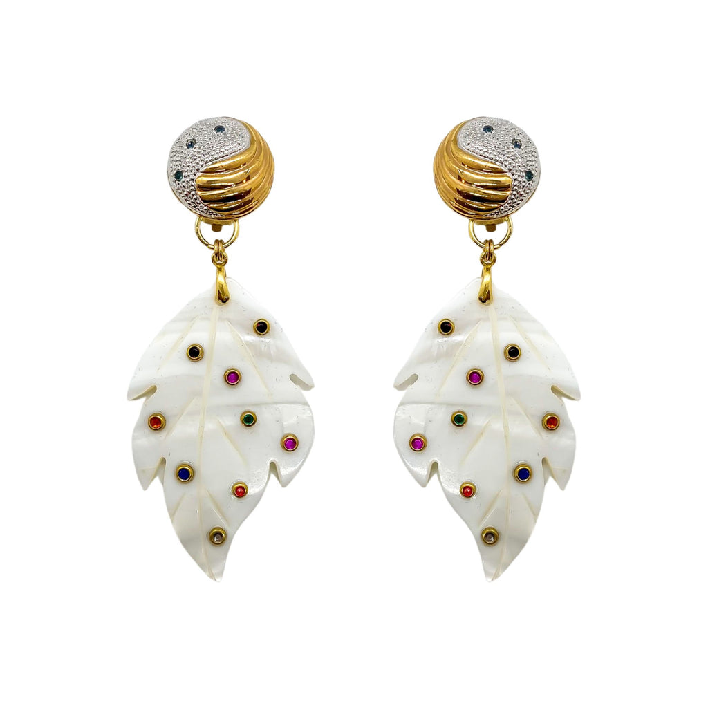 Colourful Leaf Earrings | Anoushka Van Rijn NZ Jewellery Designer 
