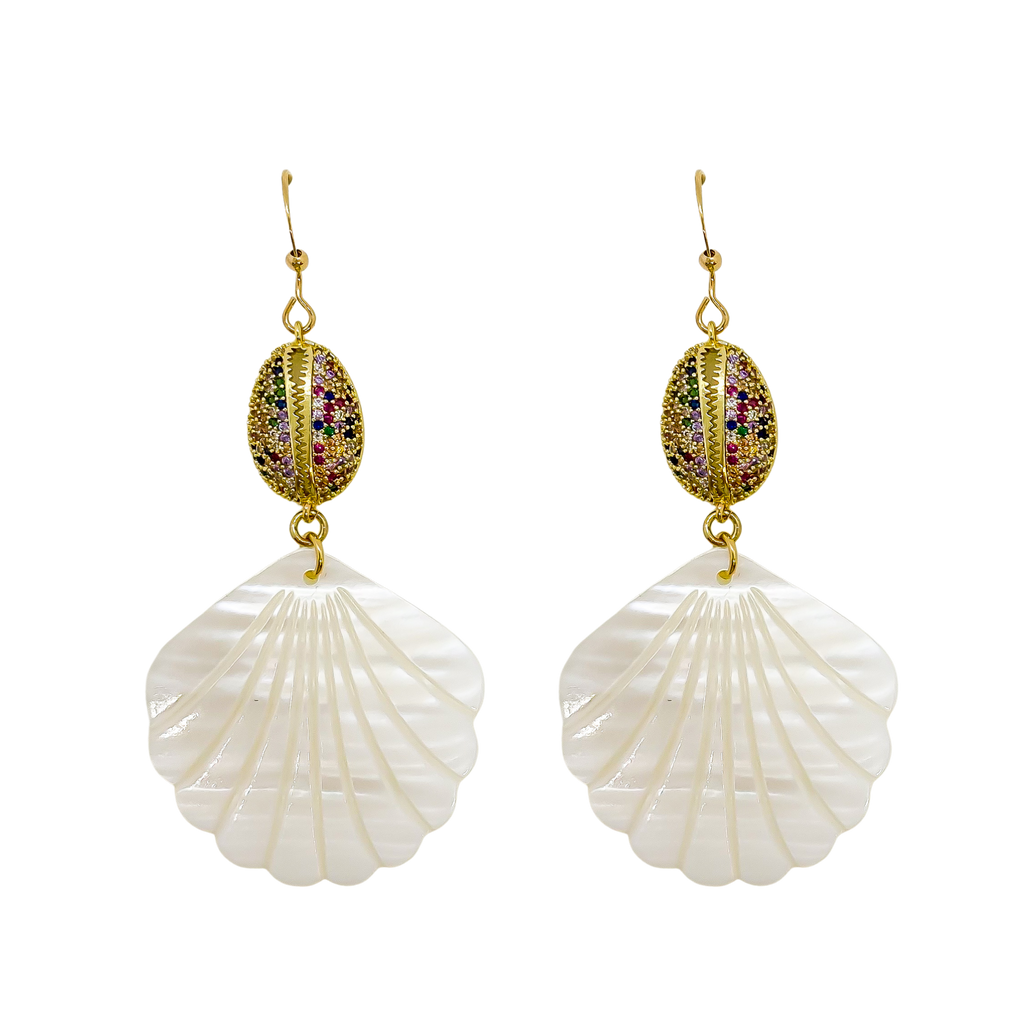 Colourful Shell Earrings | Anoushka Van Rijn NZ Jewellery Designer 