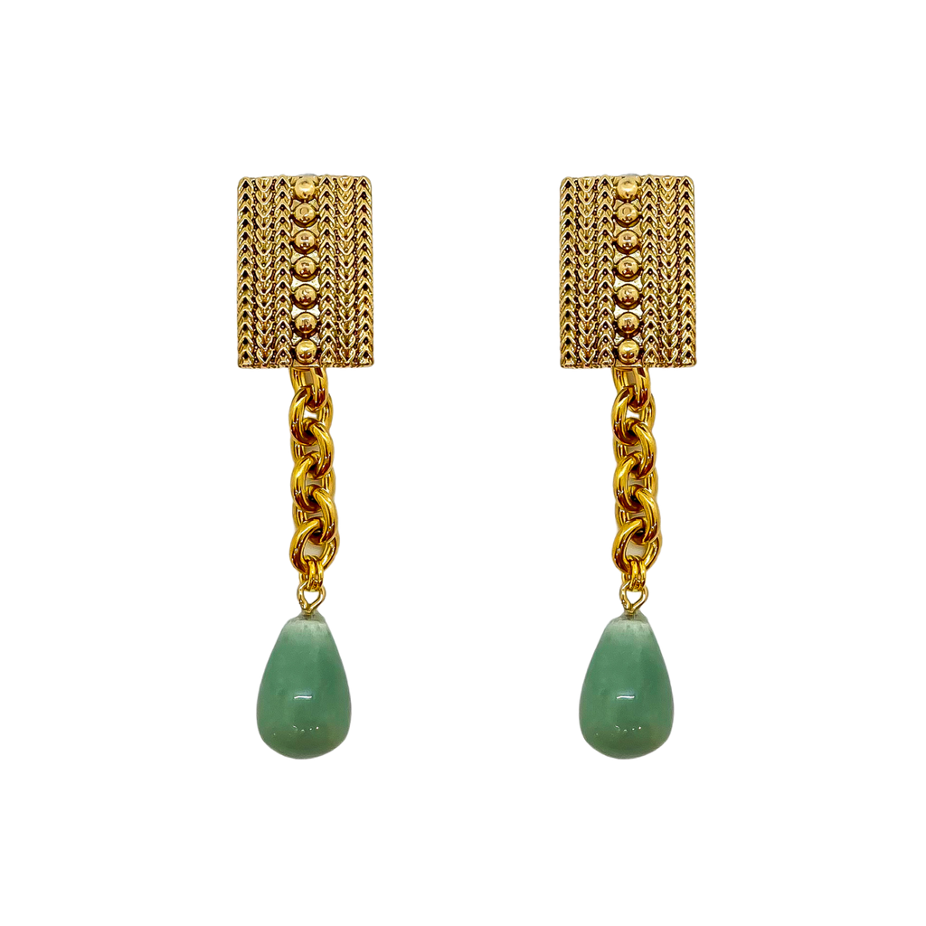 Green Drop Earrings | Anoushka Van Rijn NZ Jewellery Designer 