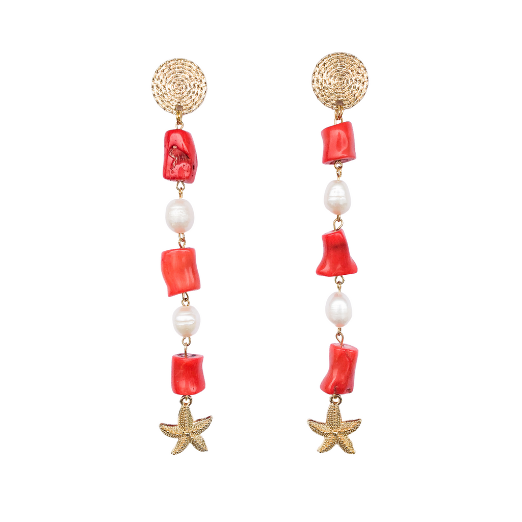 Orange Pearl Earrings | Anouhska Van Rijn NZ Jewellery Designer