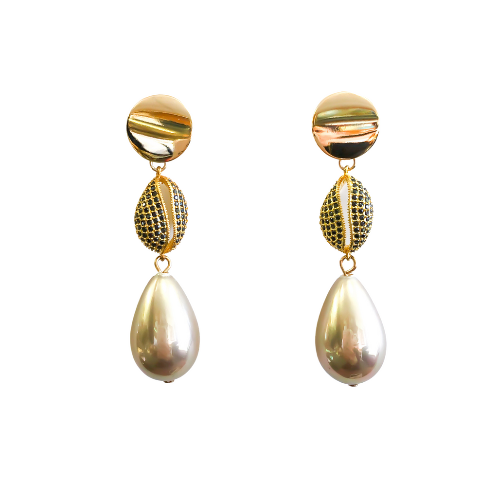 Crystal Shell Earrings | Anoushka Van Rijn NZ Jewellery Designer 