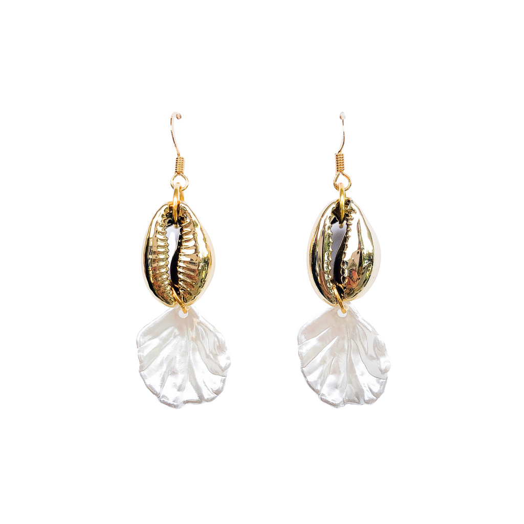 Gold Cowrie Earrings | Anoushka Van Rijn NZ Jewellery Designer 
