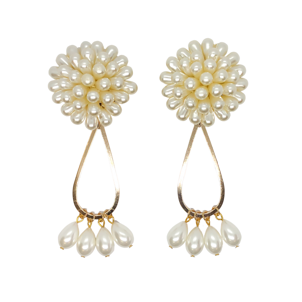 Pearl Flower Earrings | Anoushka Van Rijn NZ Jewellery Designer 