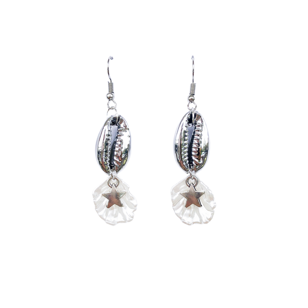 Silver Cowrie Earrings | Anoushka Van Rijn NZ Jewellery Designer 