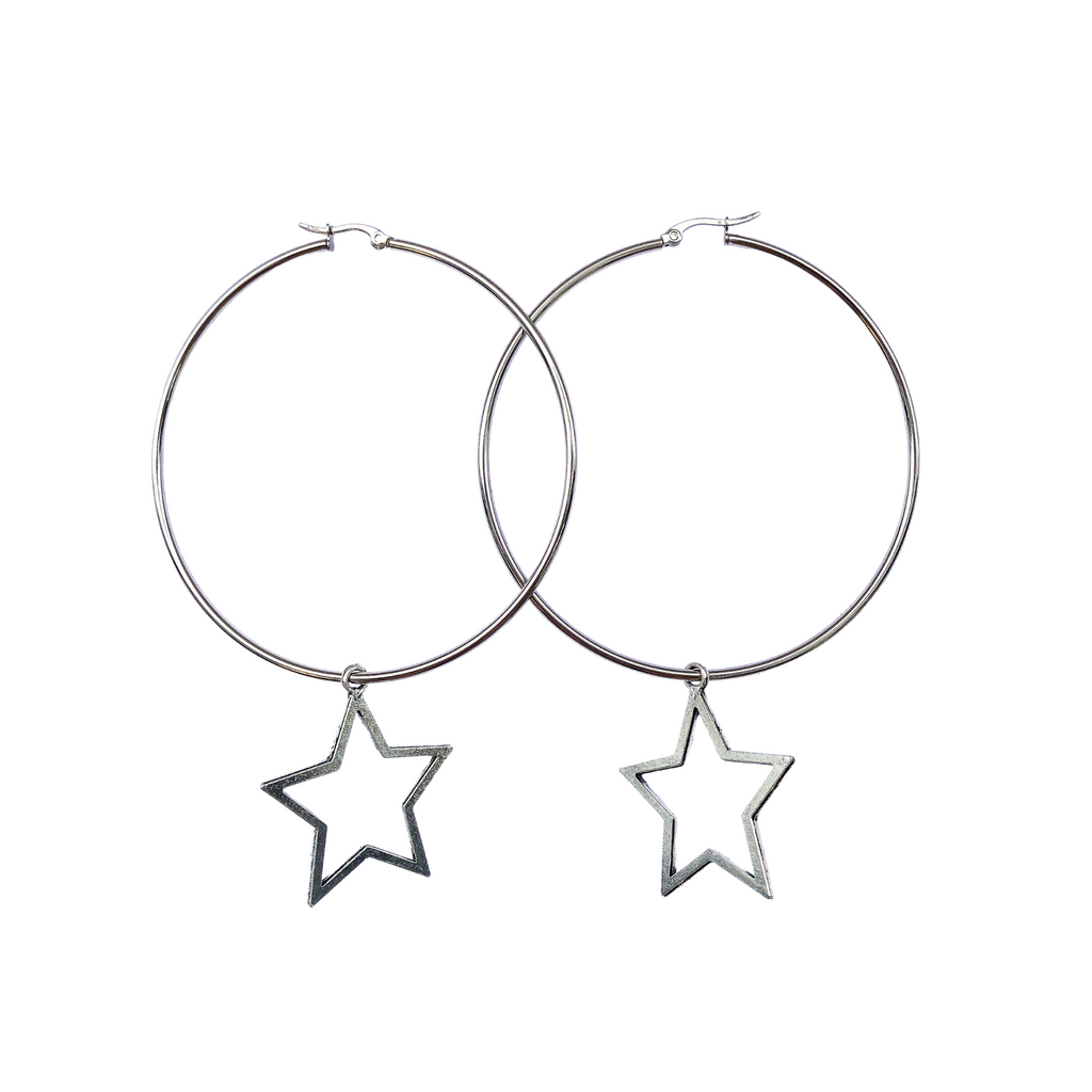 Star Hoop Earrings | Anoushka Van Rijn NZ Jewellery Designer 